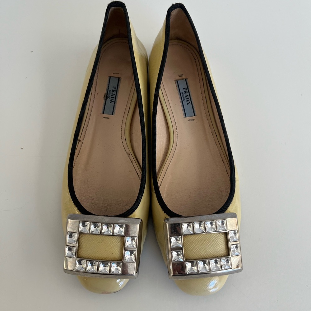 Auth PRADA Patent Leather Flats - Picture 1 of 9